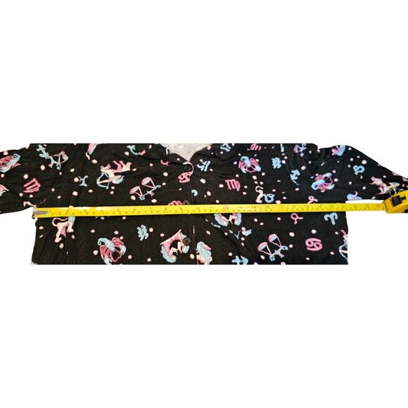Torrid Super Soft Sleep Shirt Button-Down Black Zodiac Print Sz 1 Rayon Spandex - Picture 6 of 10